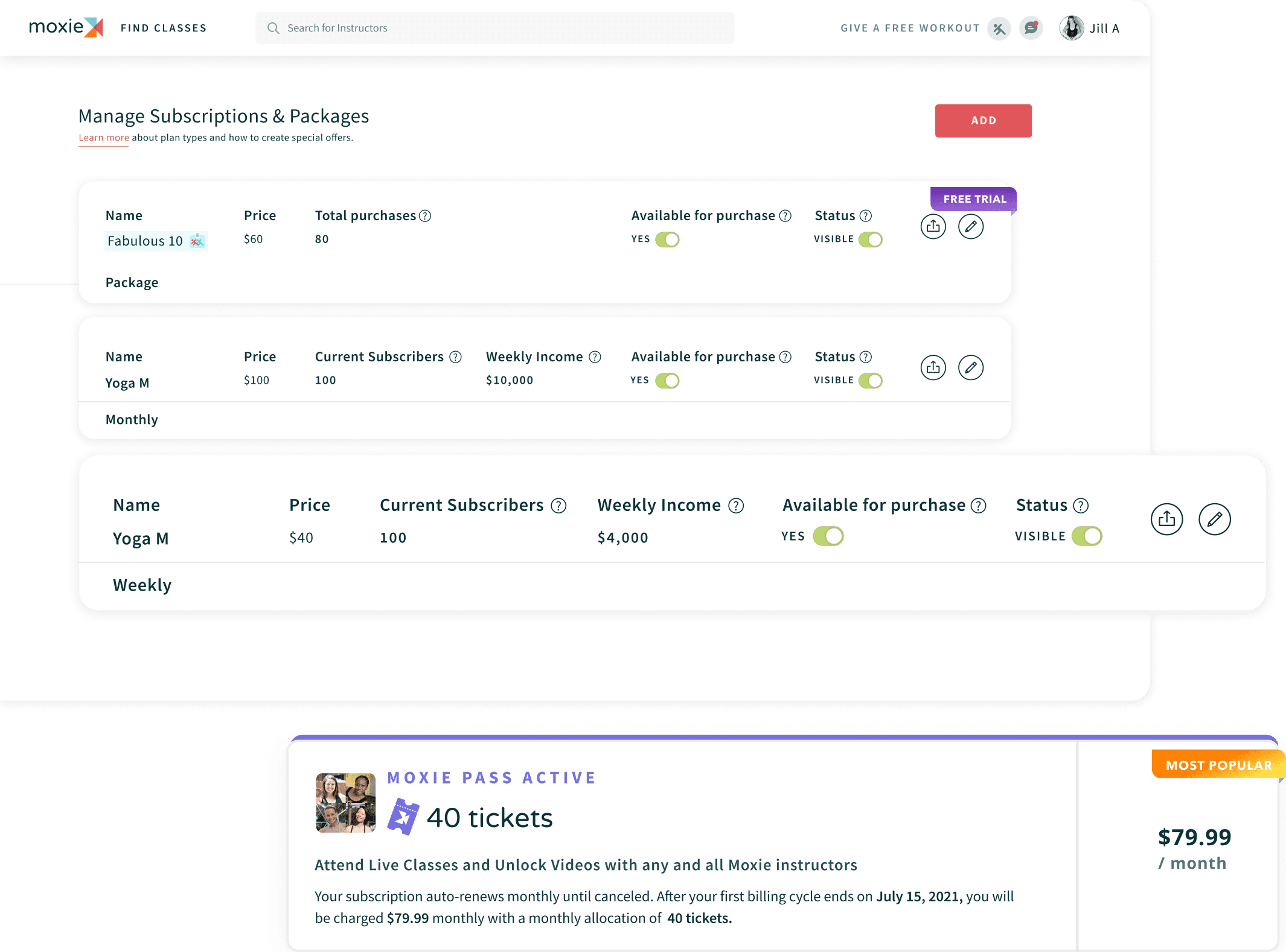 Moxie Payment and Subscription - True Sparrow