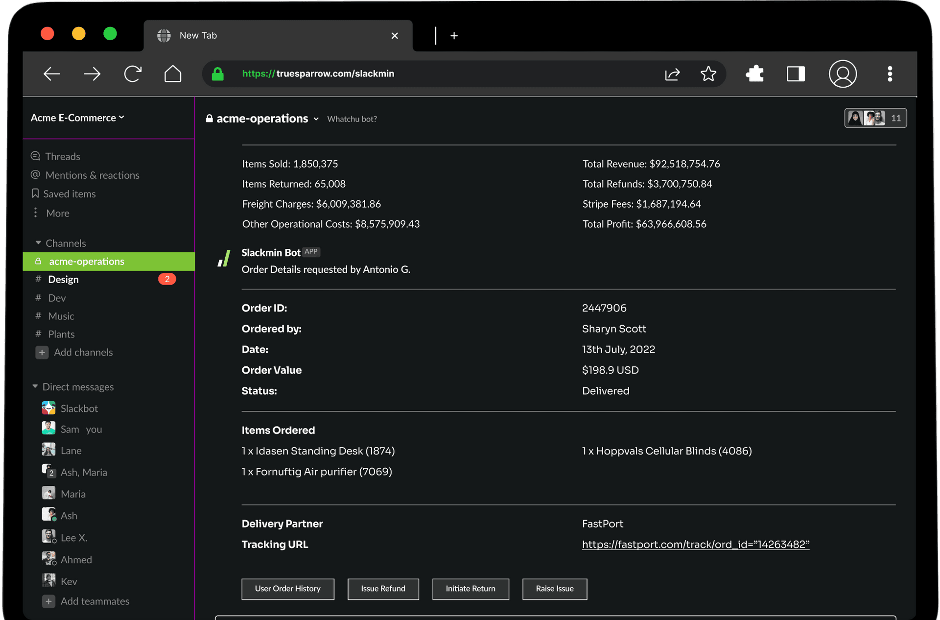 OpenSource Slackmin - True Sparrow